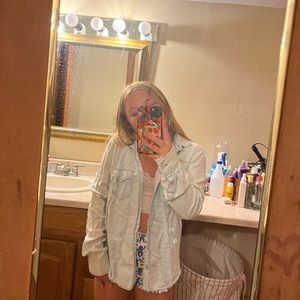 Super soft oversized button up